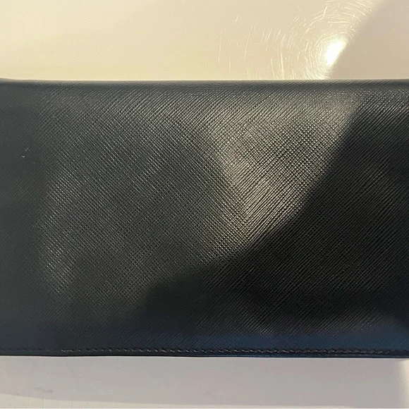 Salvatore Ferragamo Black Wallet with Gold Accent